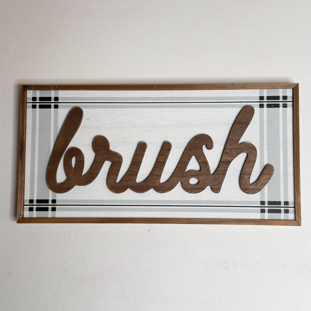 Brush Bathroom Sign