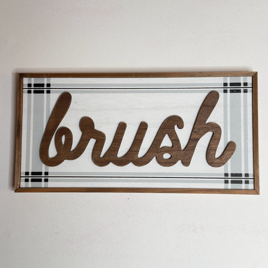 Brush Bathroom Sign