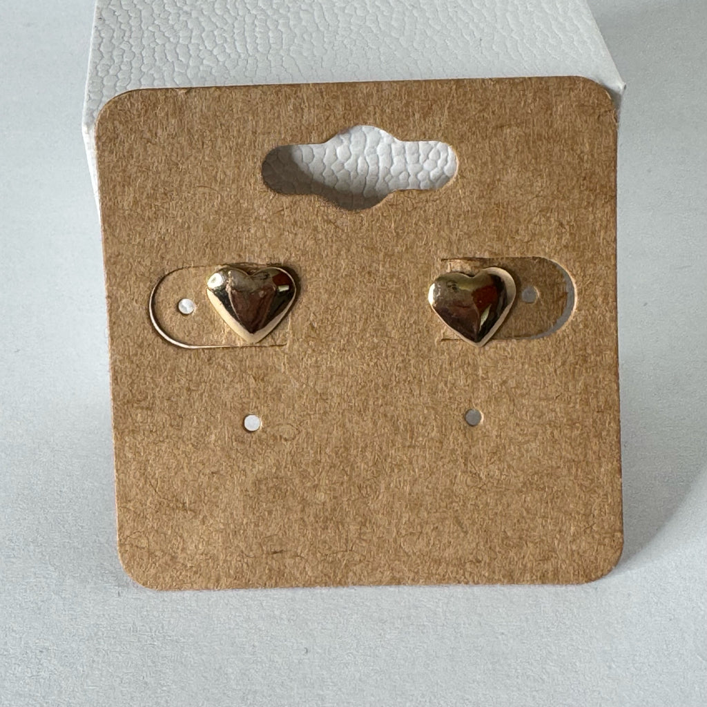 Gold Heart Stud Earrings