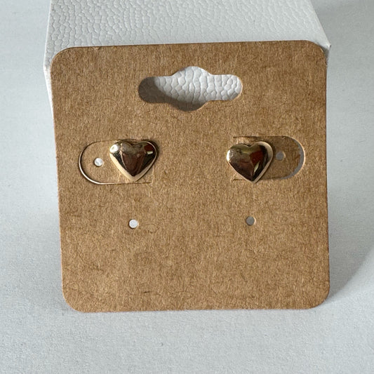 Gold Heart Stud Earrings