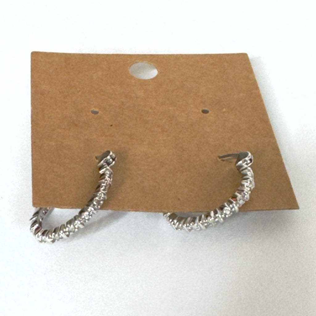 Sterling Silver Cubic Zirconia Hoop Earrings