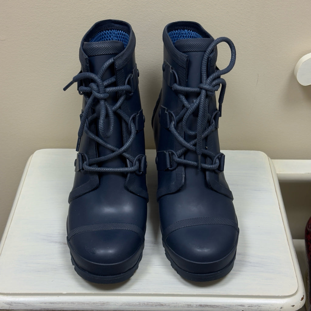 Sorel Joan Of Arctic Wedge Rain Boot Blue - Size 9.5