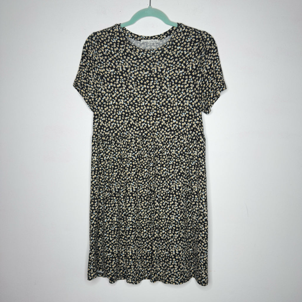 Pull & Bear Floral Short Sleeve Dress - Size Small