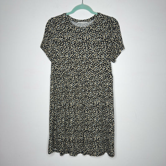 Pull & Bear Floral Short Sleeve Dress - Size Small