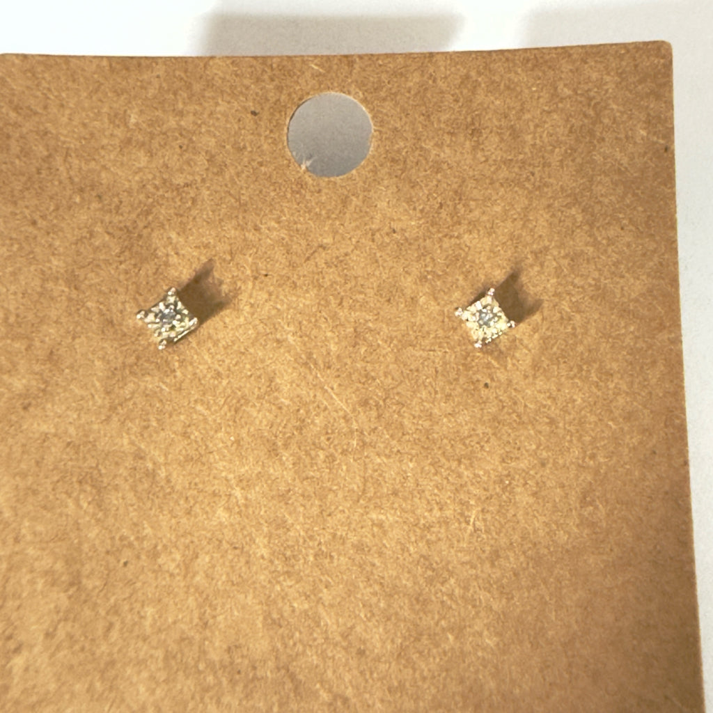 Princess Cut Stud Earrings