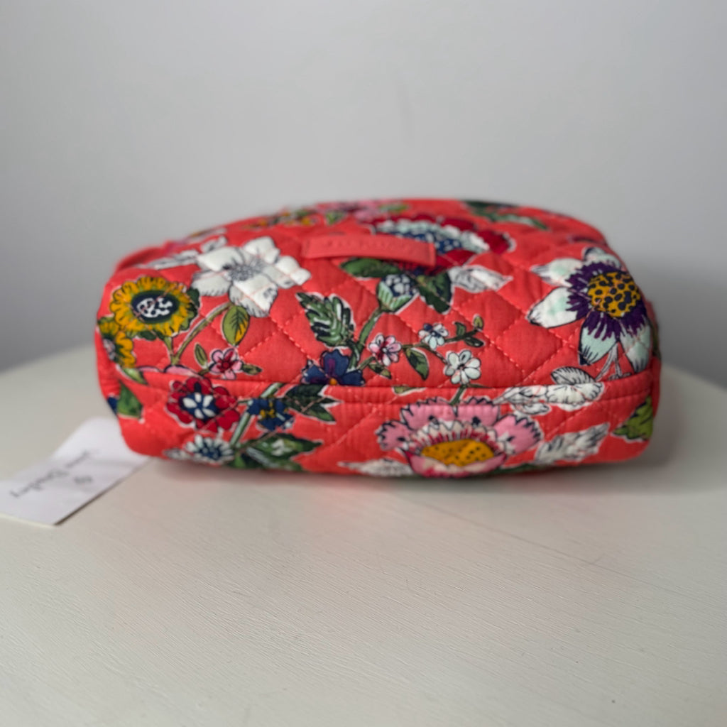 Vera Bradley Coral Floral Iconic Medium Cosmetic Bag
