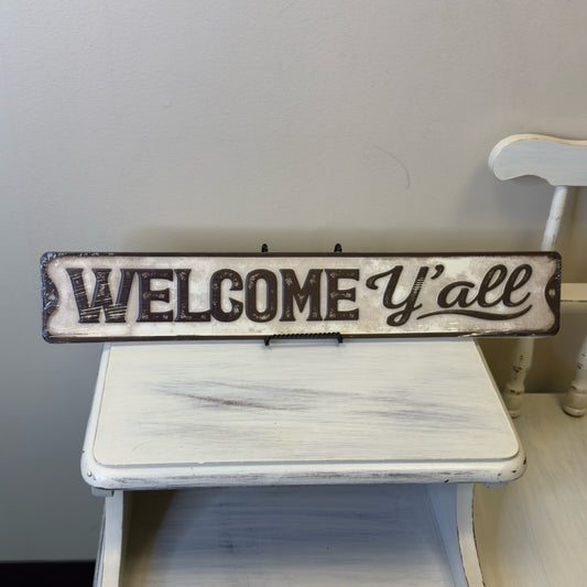 Welcome Y'all Metal Sign