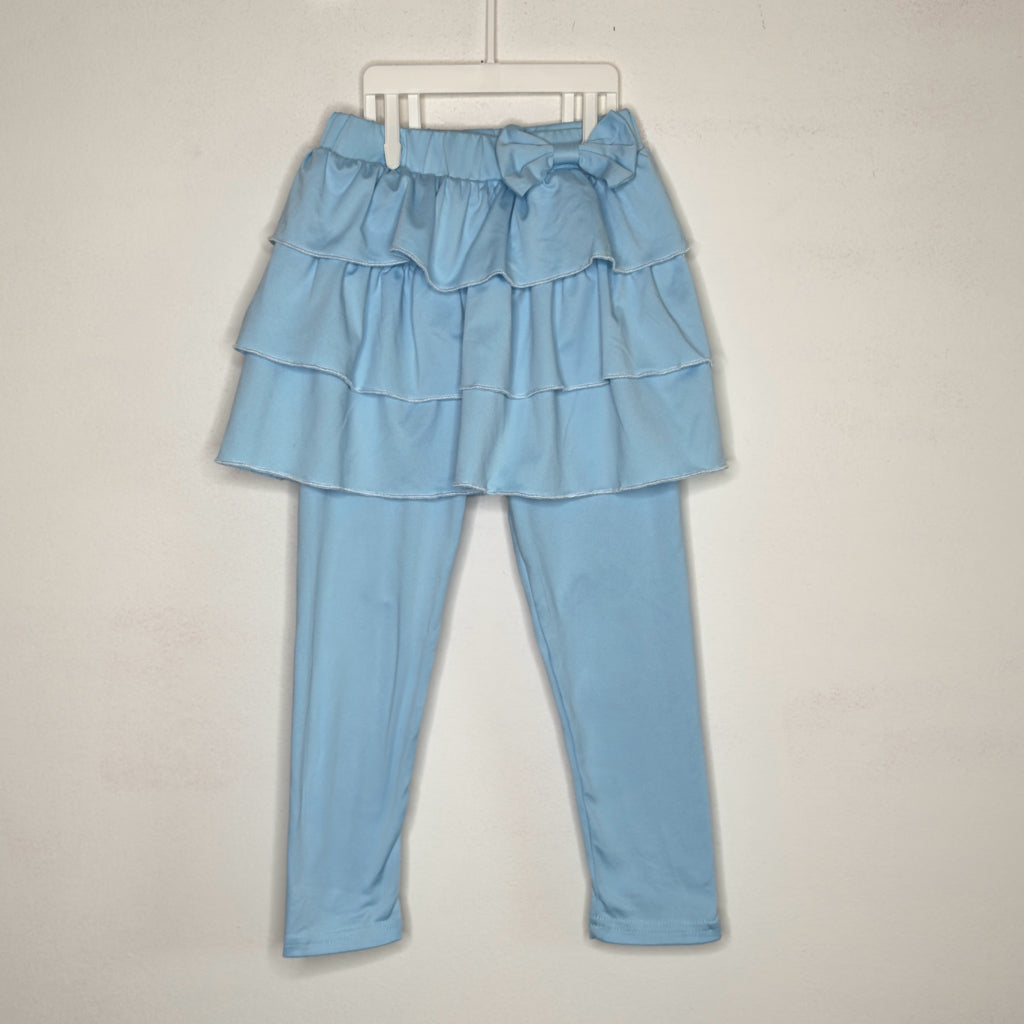 Blue Leggings with Built-In Skirt - Size 4 Youth