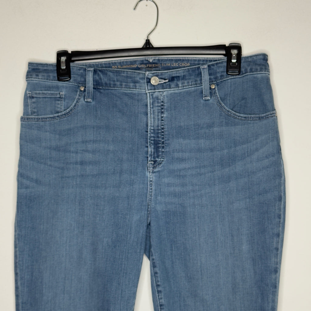 Chico's So Slimming Girlfriend Slim Leg Crop Jeans - Size 14