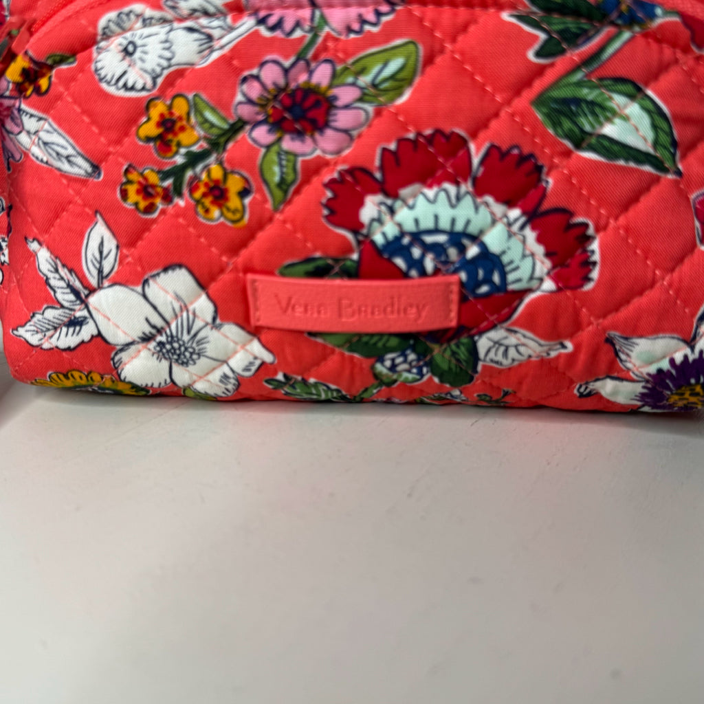 Vera Bradley Coral Floral Iconic Medium Cosmetic Bag