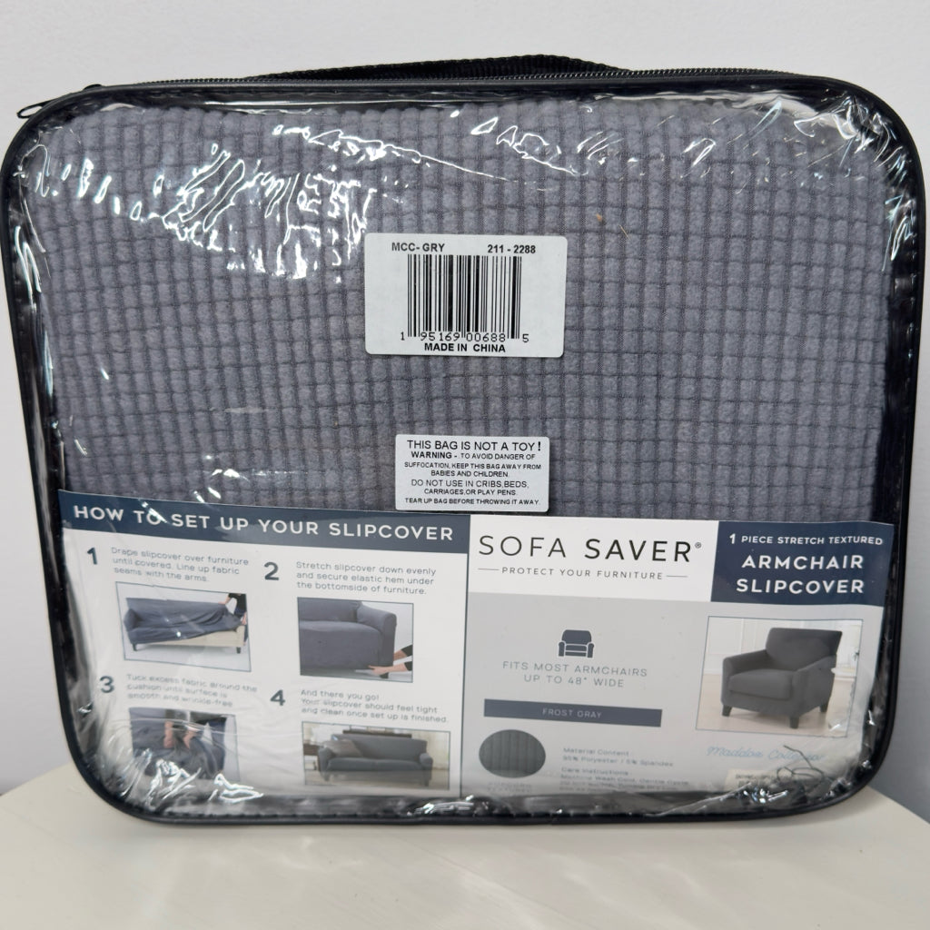 Maddox Collection Sofa Saver Armchair Slipcover - Frost Gray