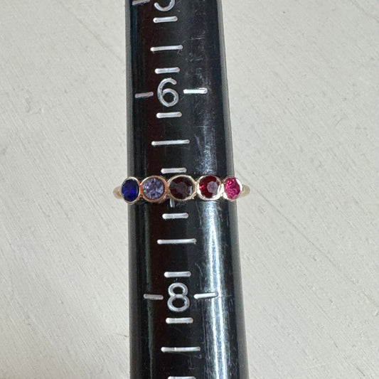 5-Stone Bezel Birthstone Ring - Size 7