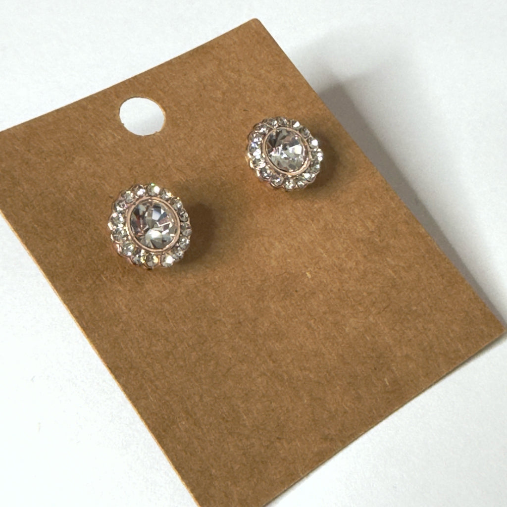 Pave Deco Stud Earrings