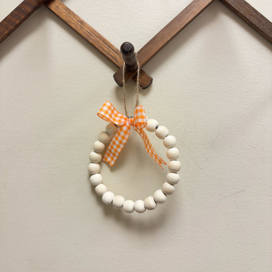 Fall Wreath w/Plaid Ribbon