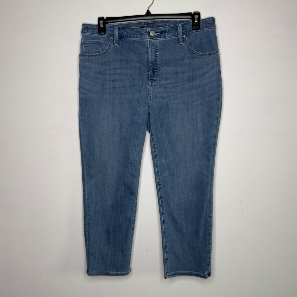 Chico's So Slimming Girlfriend Slim Leg Crop Jeans - Size 14