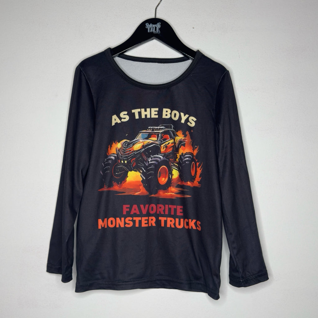Boys "As The Boys Favorite Monter Trucks" Graphic Tee - Size 8