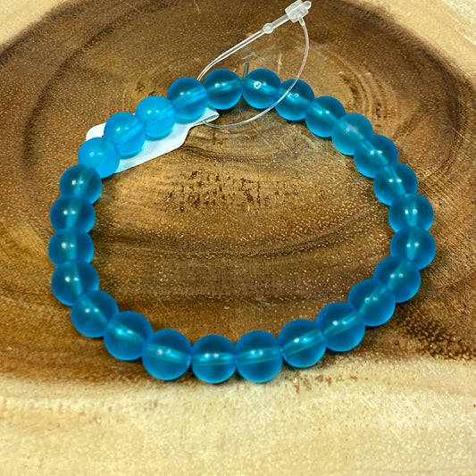 Inga Ann's Matte Blue Beaded Bracelet