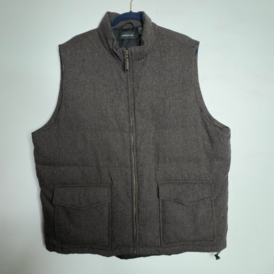 Claiborne Men's Wool Blend Puffer Duck Down Vest - Size XL