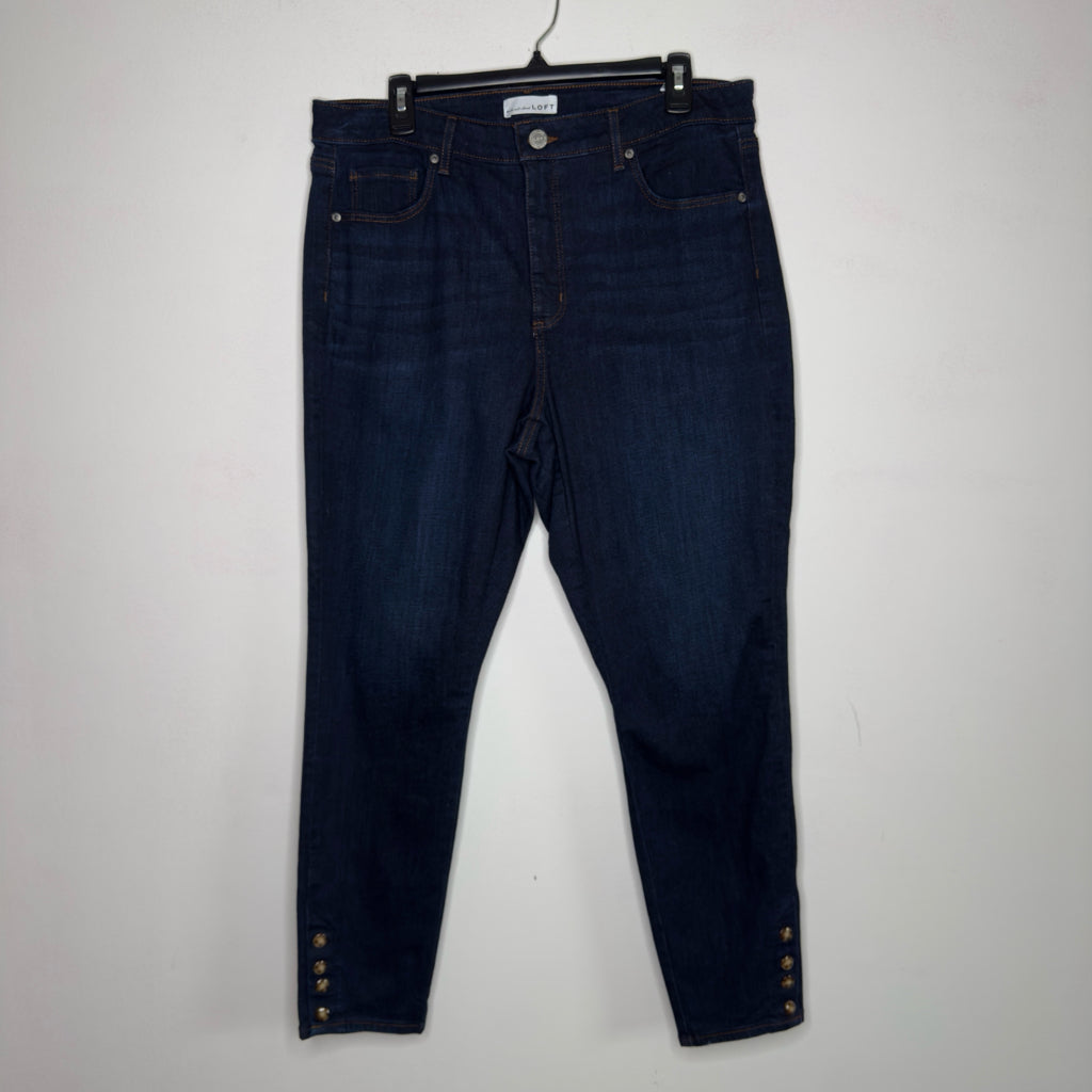 Loft Curvy Skinny Dark Wash Jeans - Size 14