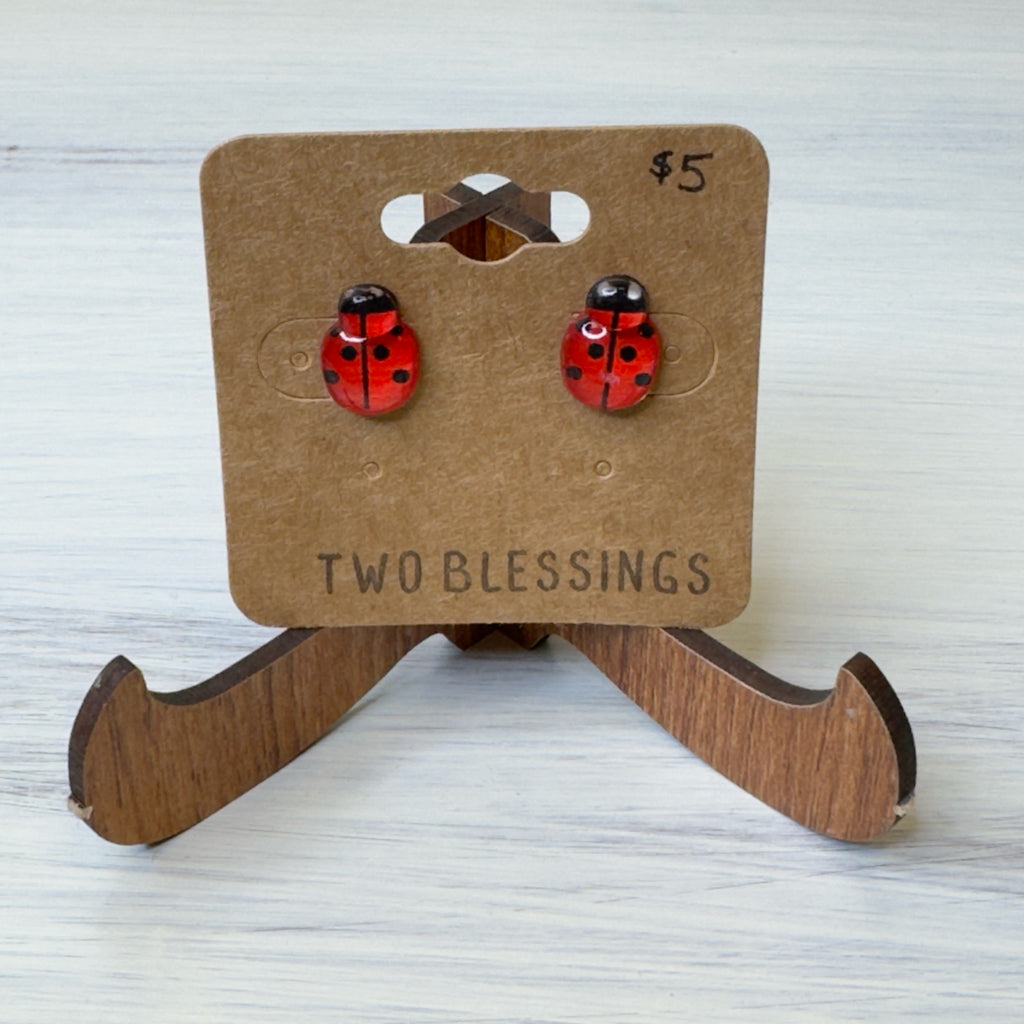 Two Blessings Earrings - Lady Bug
