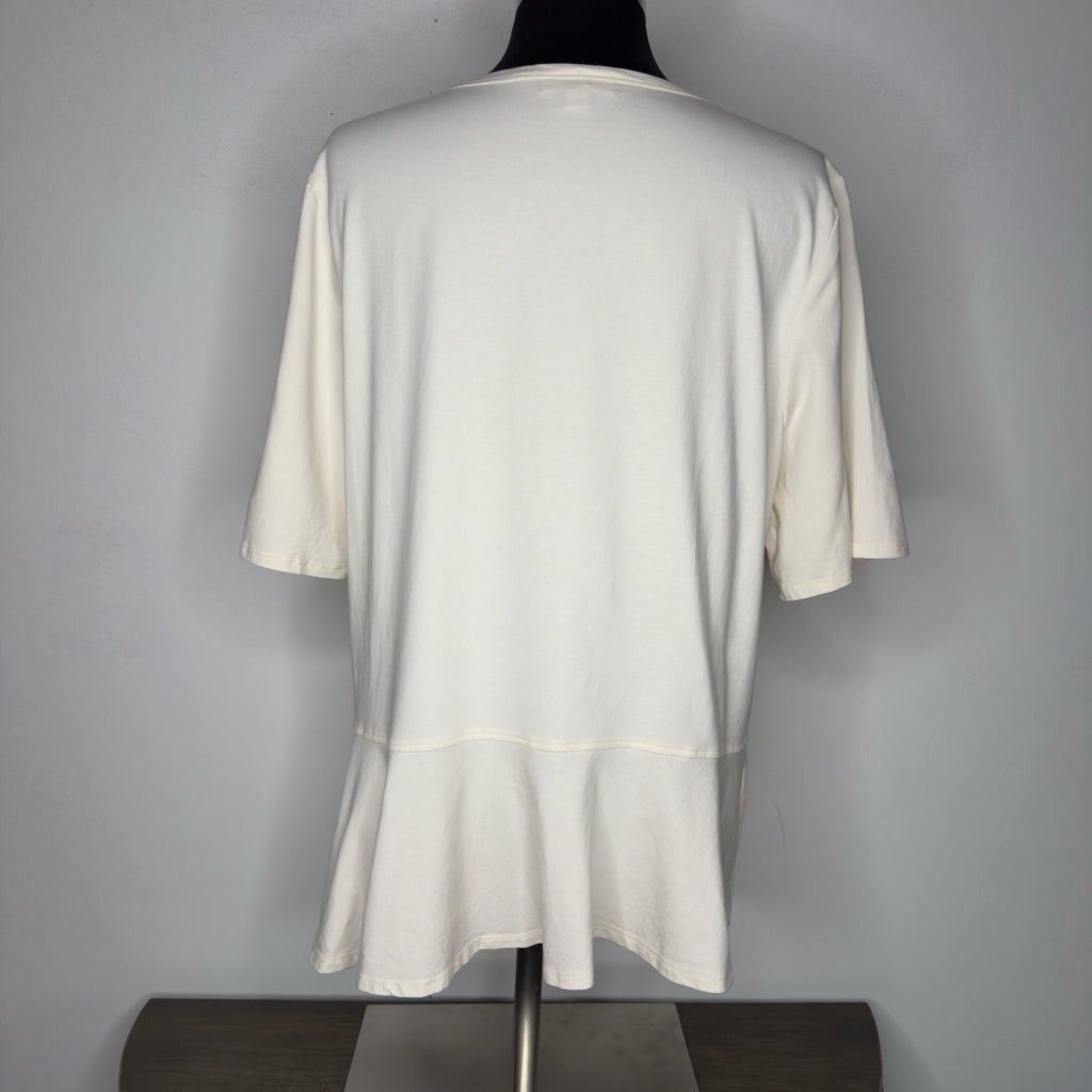 Chico's Peplum Back Short Sleeve Tee - Size Large