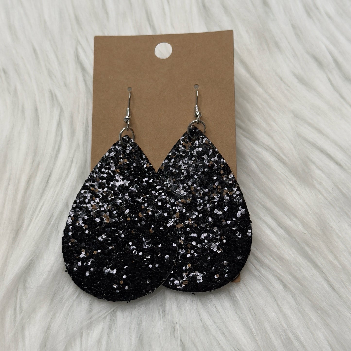 Black Glitter Earrings