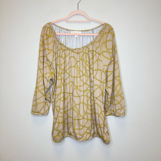 Michael Kors Chain Printed Top - Size 2X