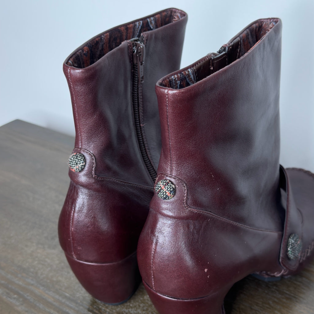 Indigo Leather Booties - Size 8