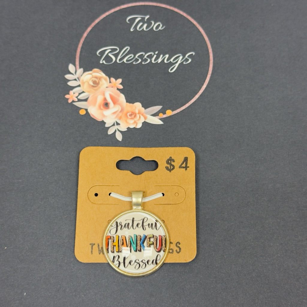 Two Blessings Charm - Grateful Thankful Blessed