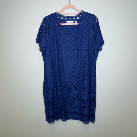 Isaac Mizrahi Live Lace Overlay Dress - Size Large