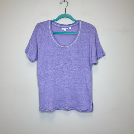 Chico's Sweater Trim Linen Tee - Size Large