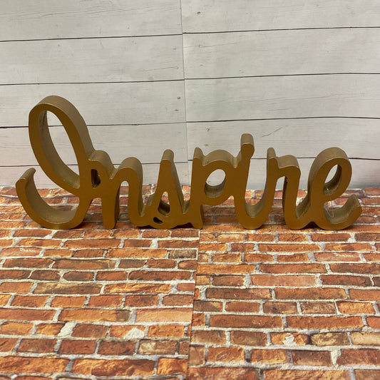 Gold Inspire Block Sign