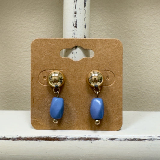 Gold & Blue Earrings