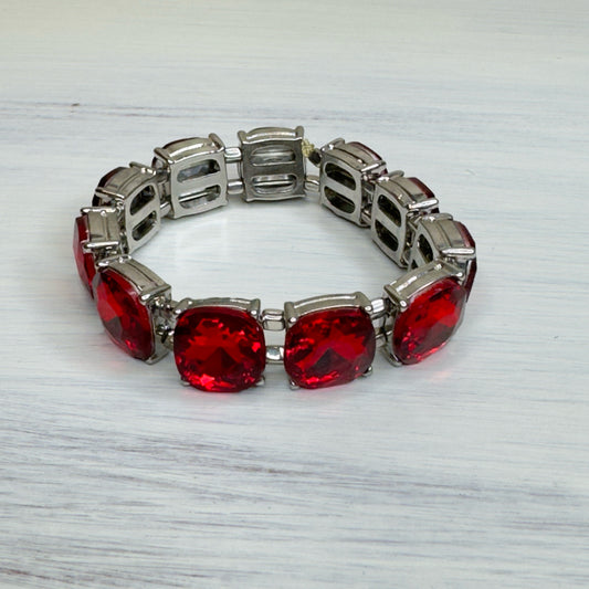 Red Jewel Stretch Bracelet