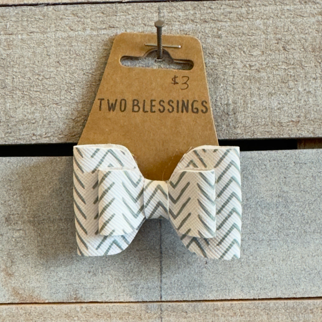 Two Blessings Bow - White/Green