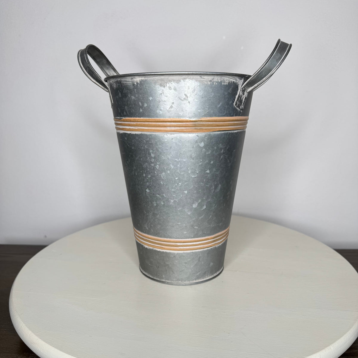 Galvanized Metal Pail With Handles - 9”