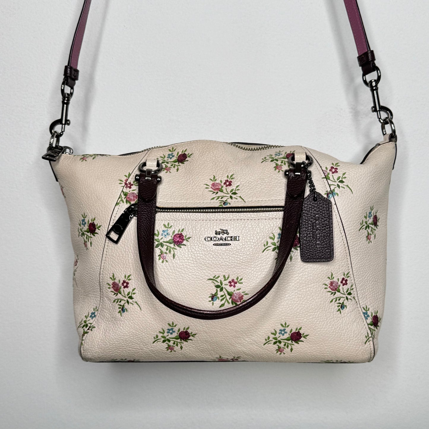 Coach Prairie Peyton Mimi Rose Leather Handbag