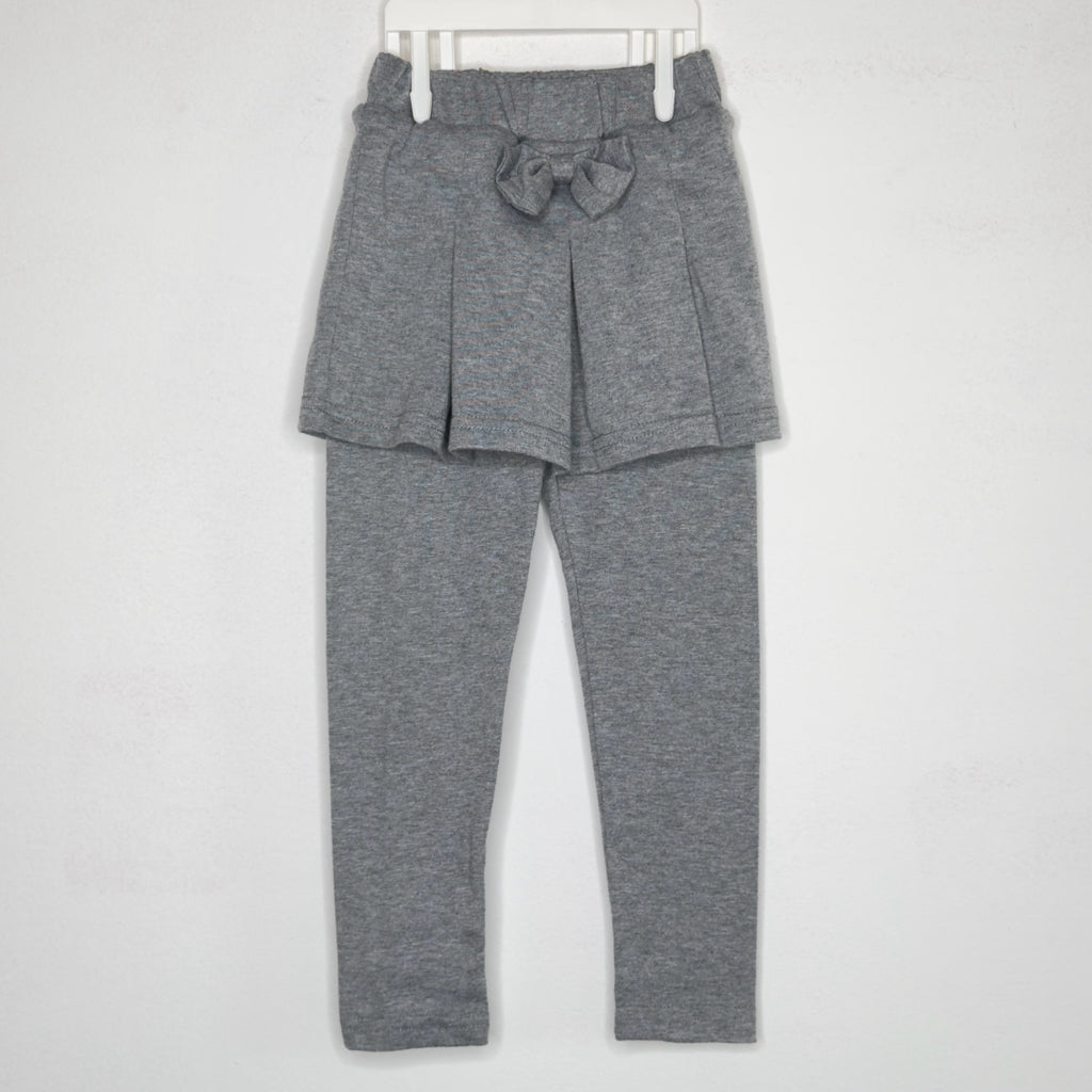 Gray Leggings with Built-In Skirt - Size 3 Youth