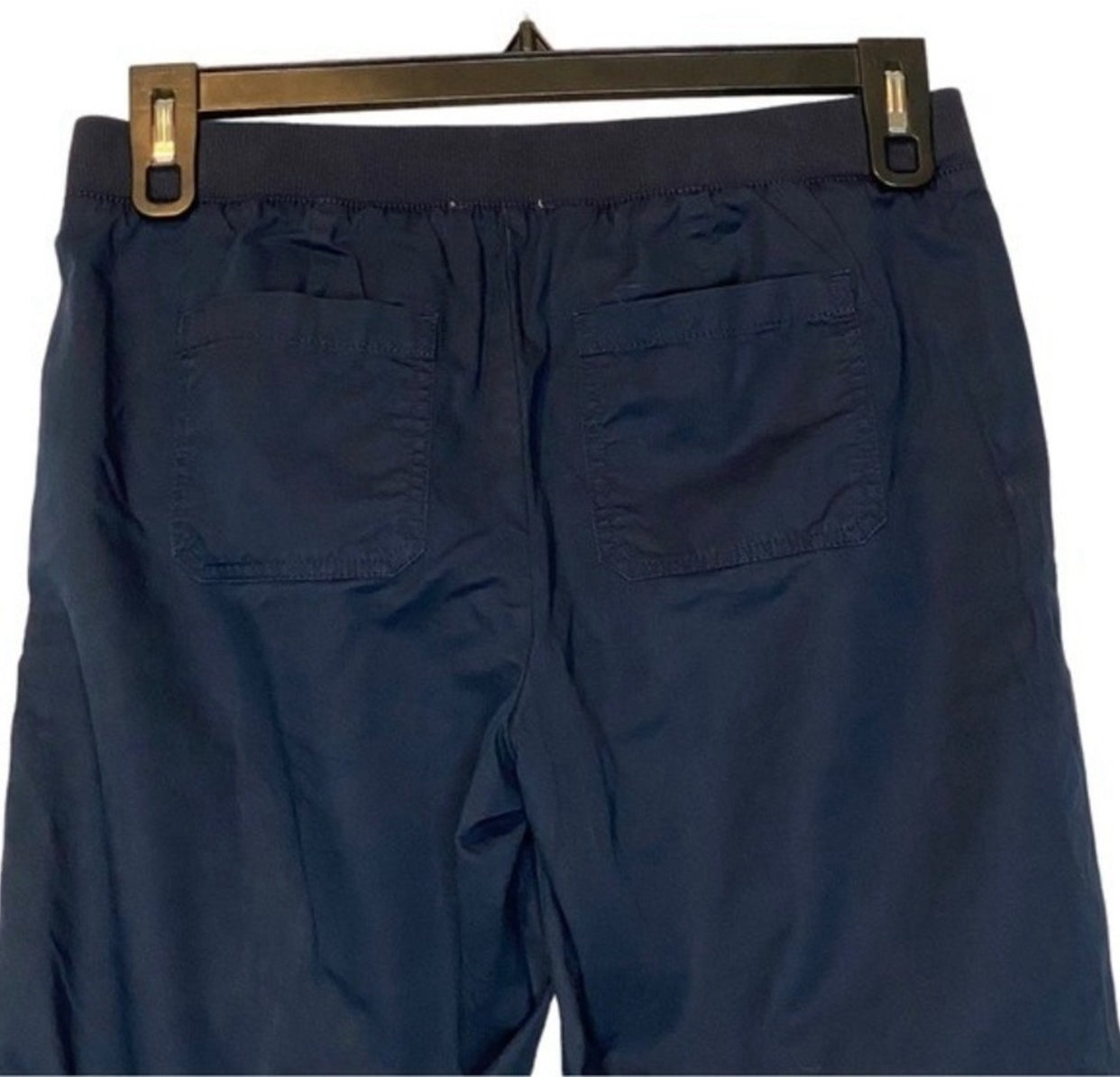 Talbots Roll-Tab Pull-On Navy Blue Drawstring Waist Pants - Size 6P