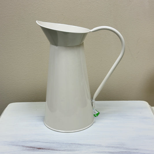 Metal Pitcher -  Ivory - 9"