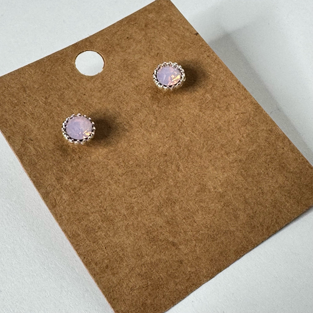 Light Pink Halo Stud Earrings