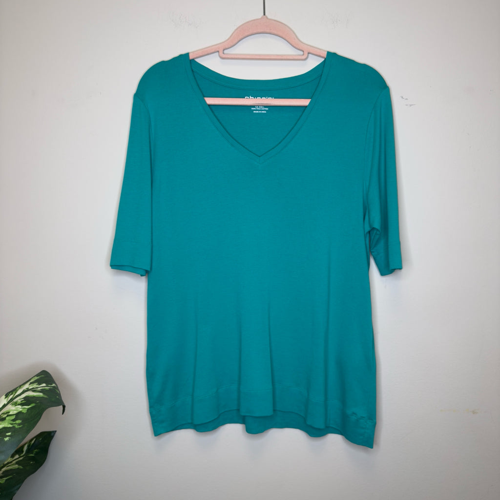 Chico's Pima Cotton Everyday V-Neck Tee - Size Large