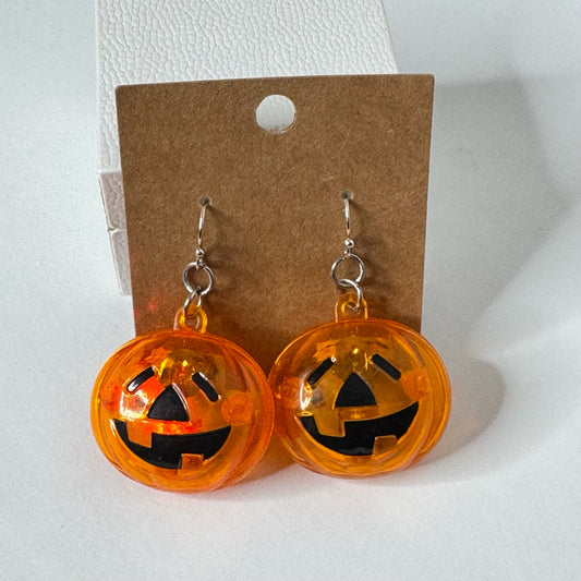 Flashing Pumpkin Dangle Earrings