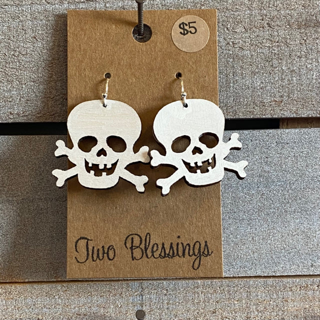 Two Blessings Earrings - Skull & Cross Bones