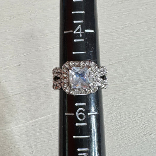 Princess Cut Cushion Halo Statement Ring - Size 5