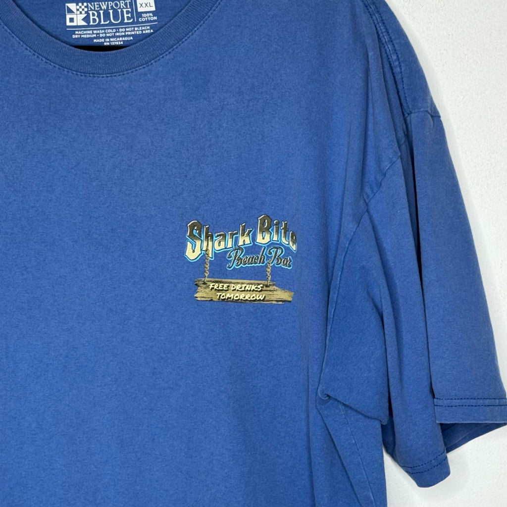 Newport Blue "Shark Bite" Graphic Tee - Size XXL