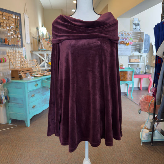 Lane Bryant Cowl-Neck Velour Max Swing Top - Size 22/24