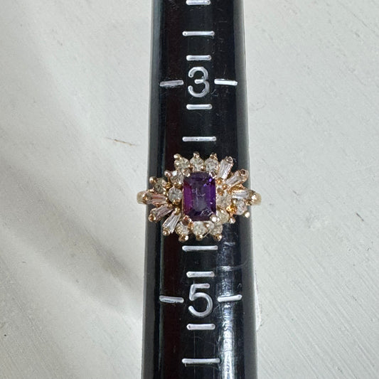 Vintage Amethyst Ballerina Cluster Ring - Size 4