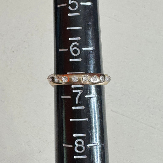 Flush Set Crystal Eternity Ring - Size 7