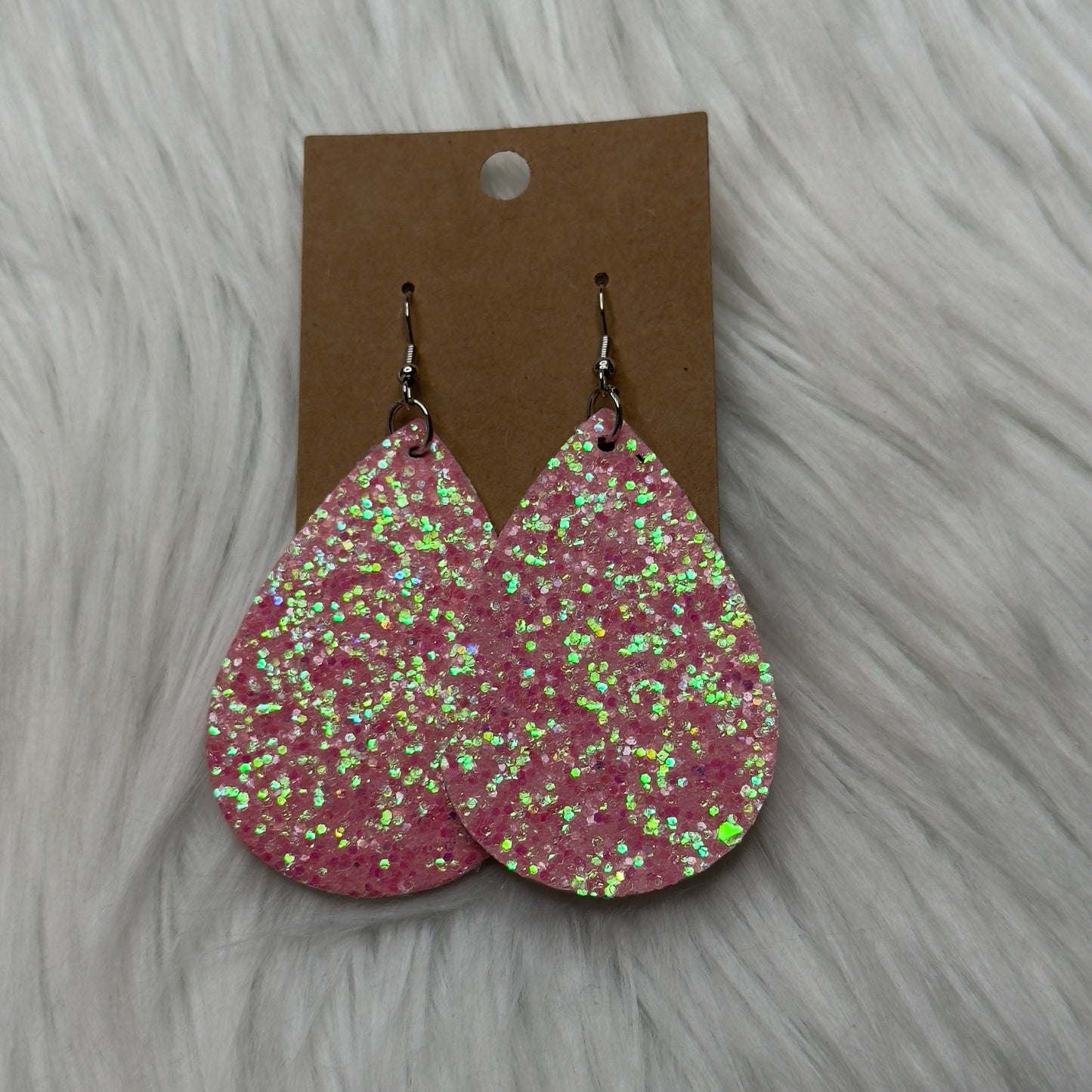 Pink Glitter Earrings